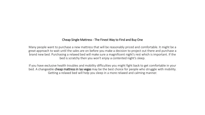 cheap single mattress the finest way to find