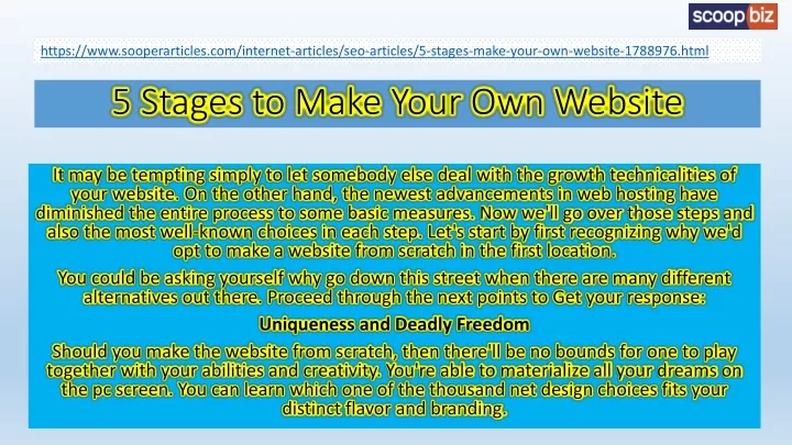 5 stages to make your own website