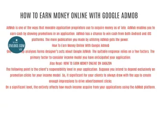 HOW TO EARN MONEY ONLINE WITH GOOGLE ADMOB