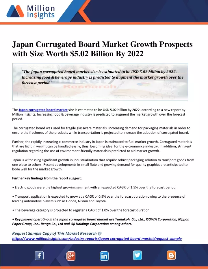 japan corrugated board market growth prospects