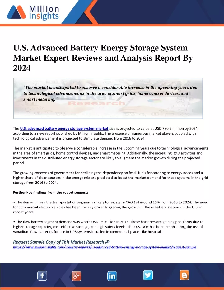 u s advanced battery energy storage system market
