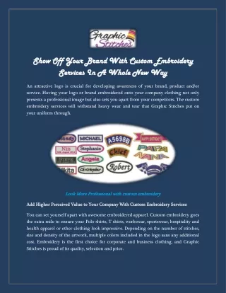show off your brand with custom embroidery show
