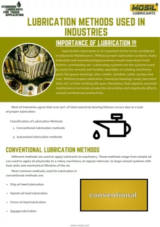 lubrication methods used in industries
