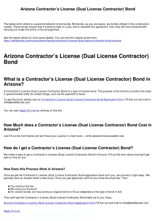 arizona contractor s license dual license