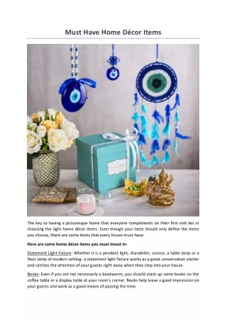 must have home d cor items