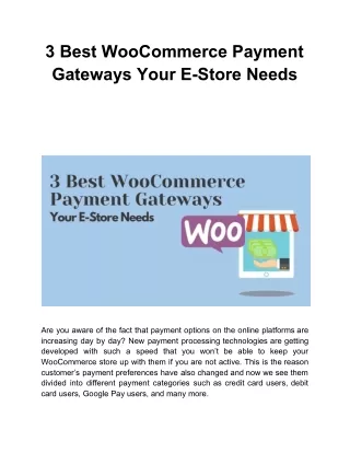 3 best woocommerce payment gateways your e store