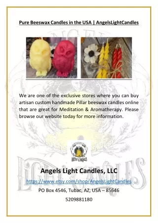 Pure Beeswax Candles in the USA | AngelsLightCandles