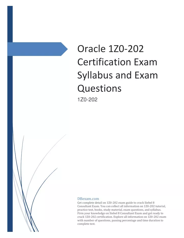 oracle 1z0 202 certification exam syllabus