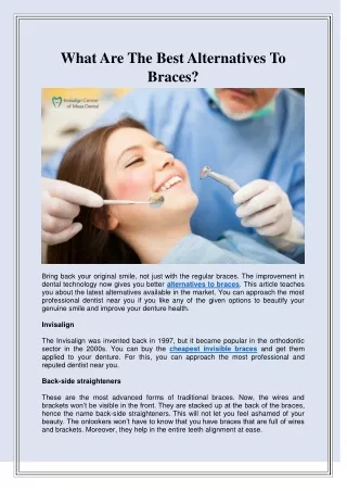What Are The Best Alternatives To Braces?