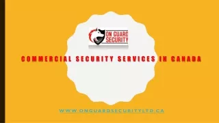 Commercial Security Services in Canada