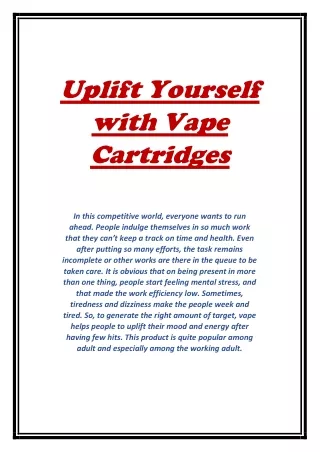 uplift yourself with vape cartridges