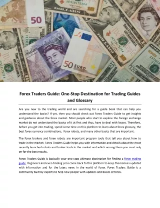 Forex Traders Guide: One-Stop Destination for Trading Guides and Glossary
