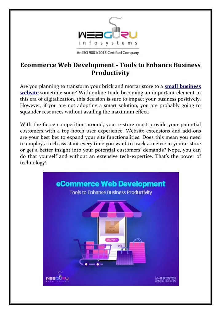 ecommerce web development tools to enhance