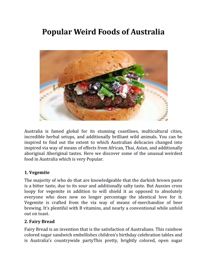 popular weird foods of australia