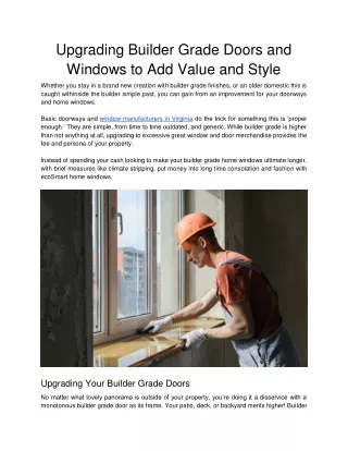 upgrading builder grade doors and windows
