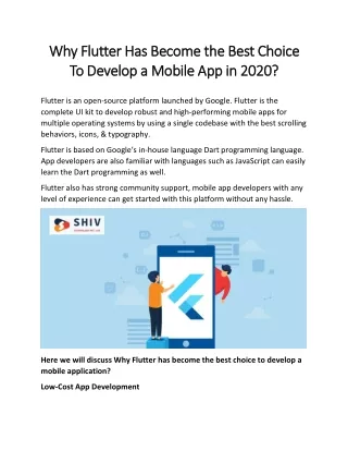 why whyflutter flutterhas to todevelop developa