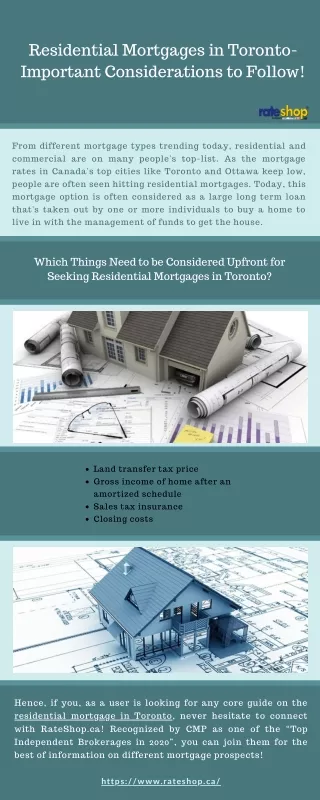 Residential Mortgages in Toronto- Important Considerations to Follow!