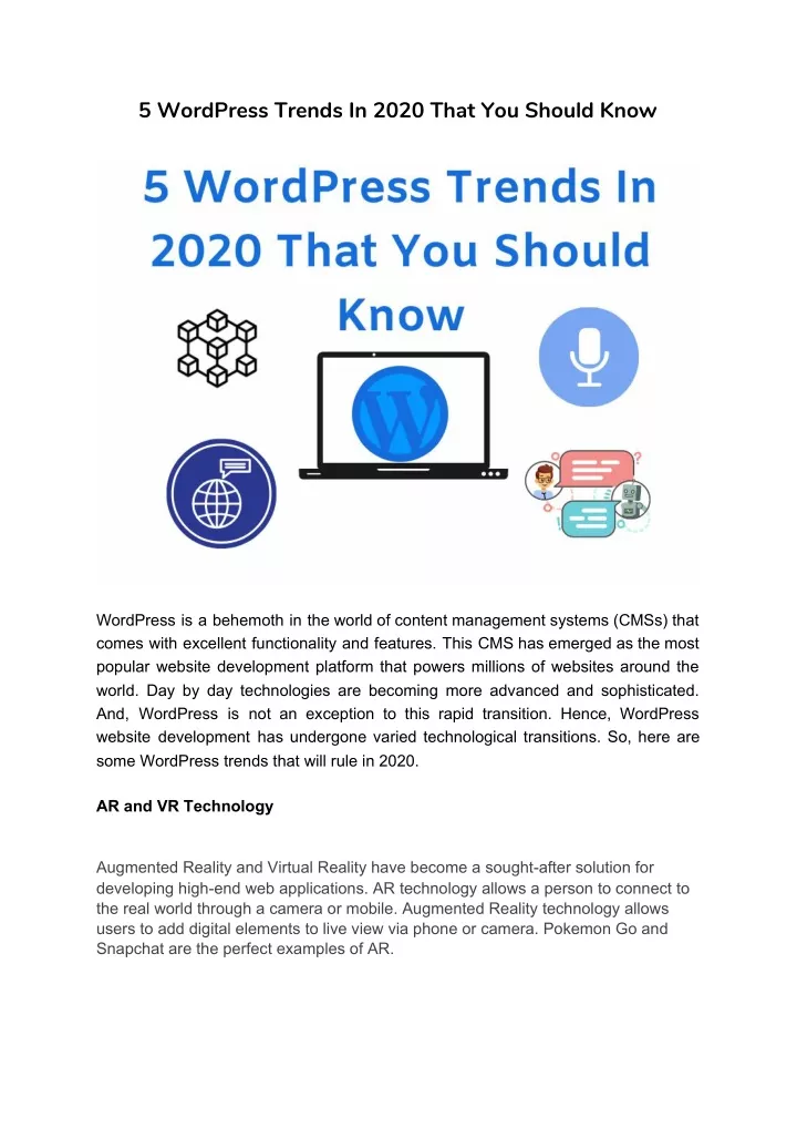 5 wordpress trends in 2020 that you should know