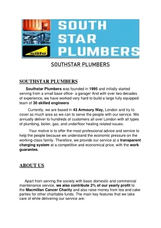 PLUMBERS LONDON - SOUTHSTAR