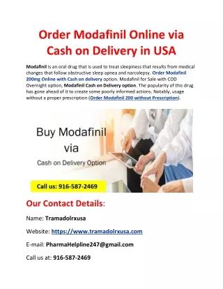 order modafinil online via cash on delivery in usa