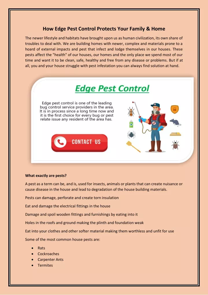 how edge pest control protects your family home