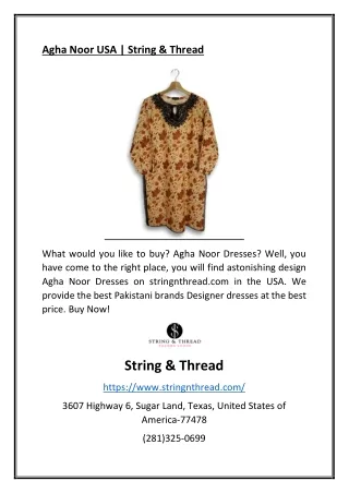 agha noor usa string thread