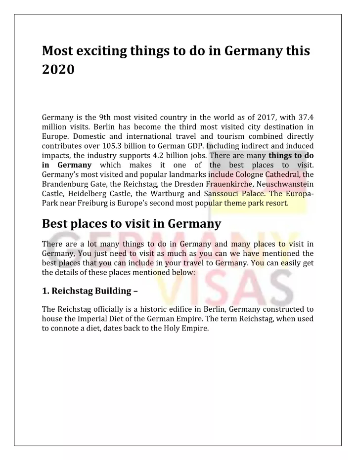 most exciting things to do in germany this 2020