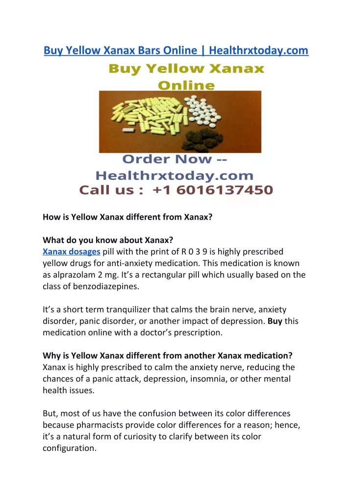 buy yellow xanax bars online healthrxtoday com