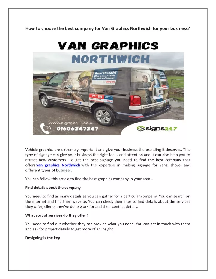 how to choose the best company for van graphics