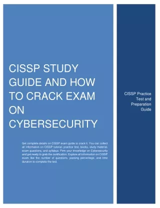 CISSP Study Guide and How to Crack Exam on Cybersecurity