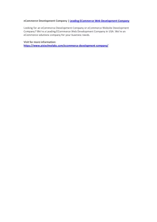 ecommerce development company leading ecommerce