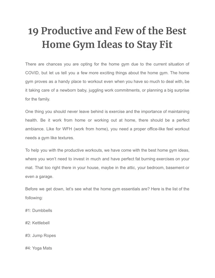 19 productive and few of the best home gym ideas