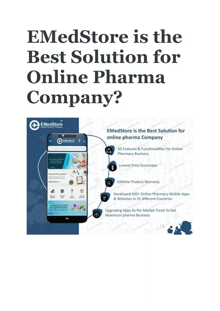 emedstore is the best solution for online pharma
