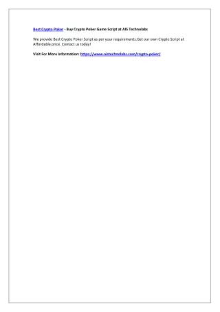 best crypto poker buy crypto poker game script