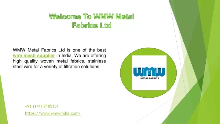 welcome to wmw metal fabrics ltd