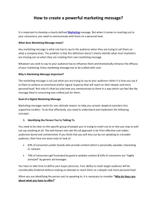 how to create a powerful marketing message
