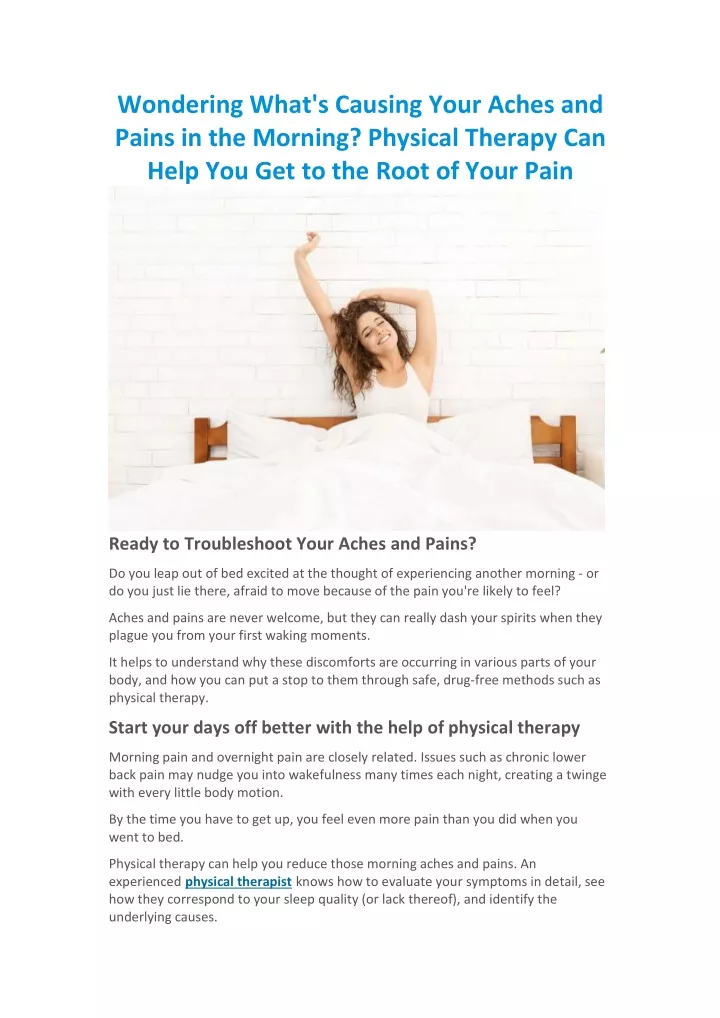 wondering what s causing your aches and pains