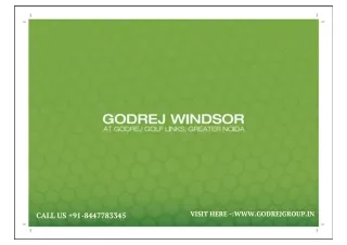 Godrej Windsor At Golf Links |An Opportunity to Live Big City's Lifestyle At Greater Noida