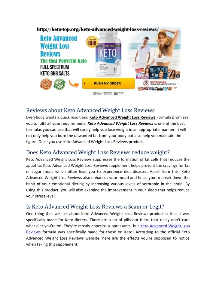 reviews about keto advanced weight loss reviews