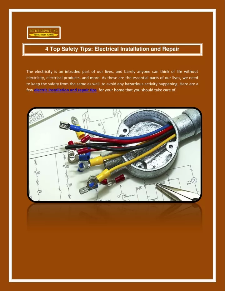 4 top safety tips electrical installation