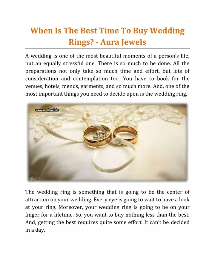 when is the best time to buy wedding rings aura