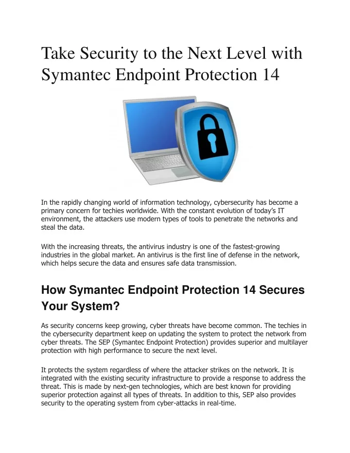 take security to the next level with symantec