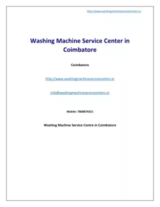 Washing machine service centre in Coimbatore