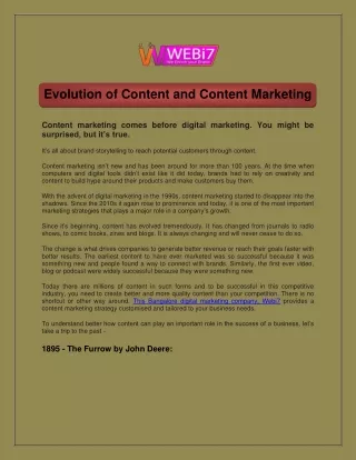 evolution of content and content marketing