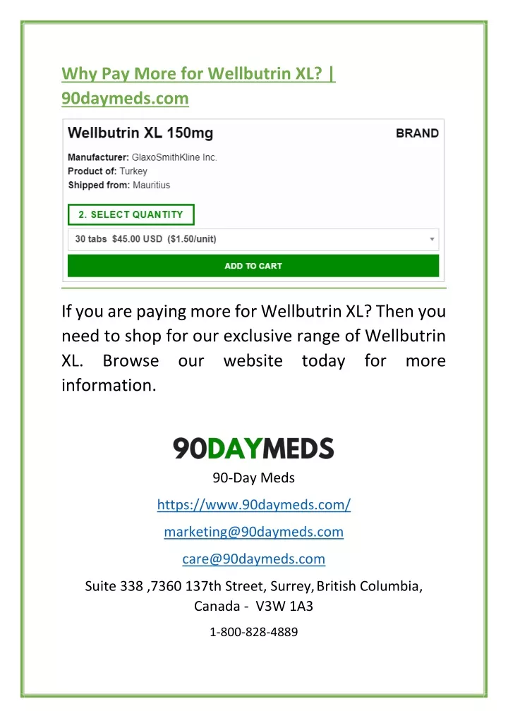 why pay more for wellbutrin xl 90daymeds com