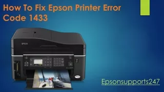 How to Resolve Epson Printer Error Code 1433