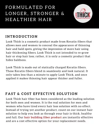 Hair Building fiber Products - Look Thick