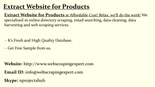 extract website for products