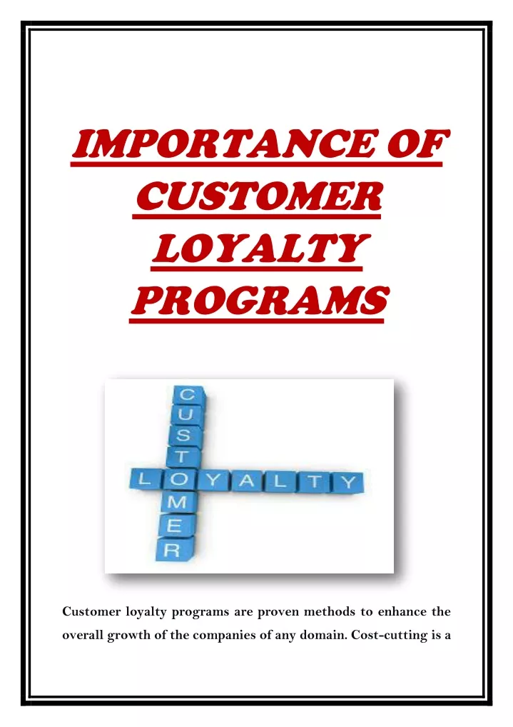 importance of customer loyalty programs