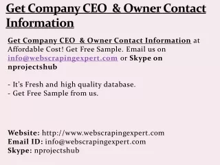 get company ceo owner contact information